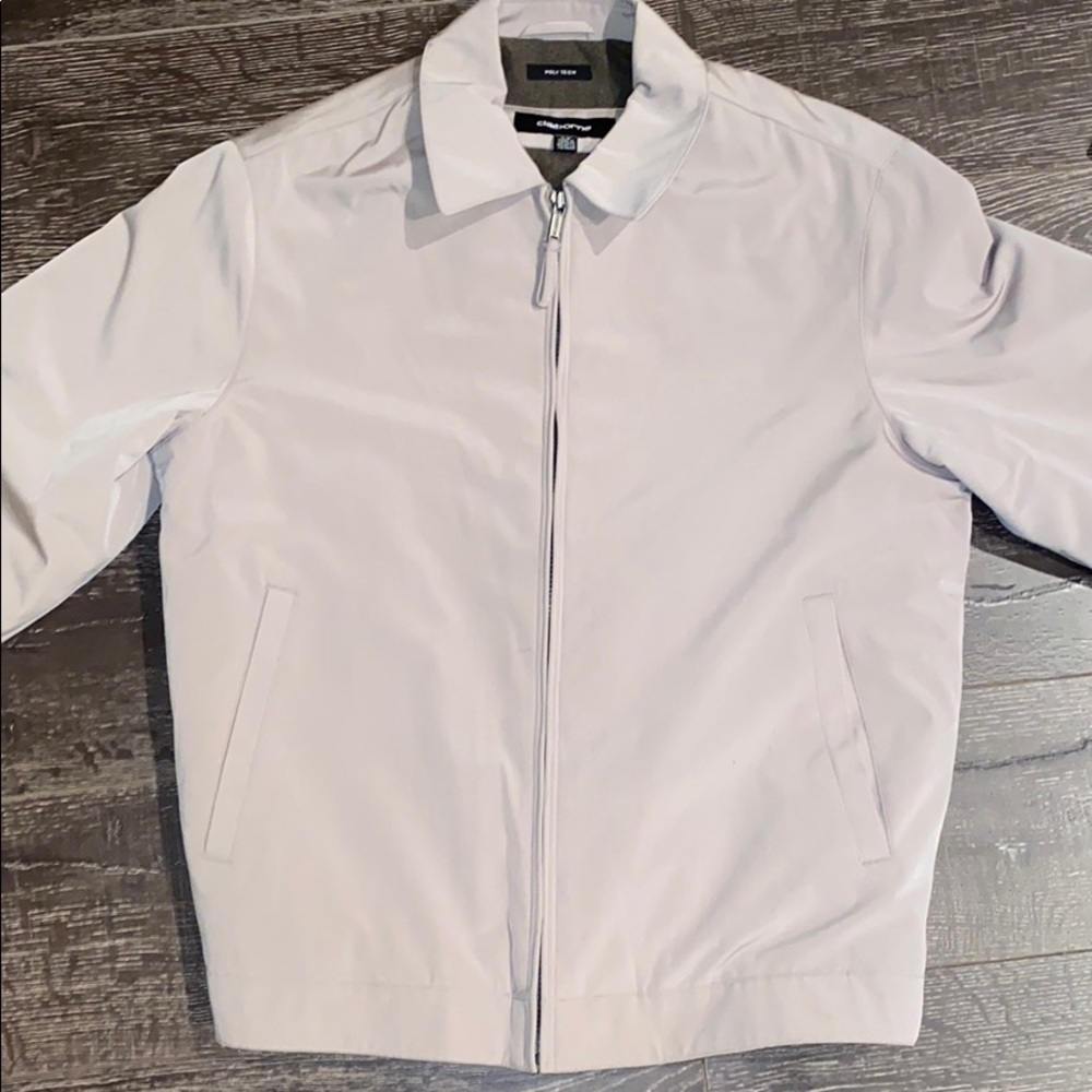 CLAIBORNE Men's L Tan Poly Tech Jacket Fiber